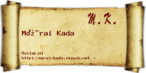 Mérai Kada névjegykártya